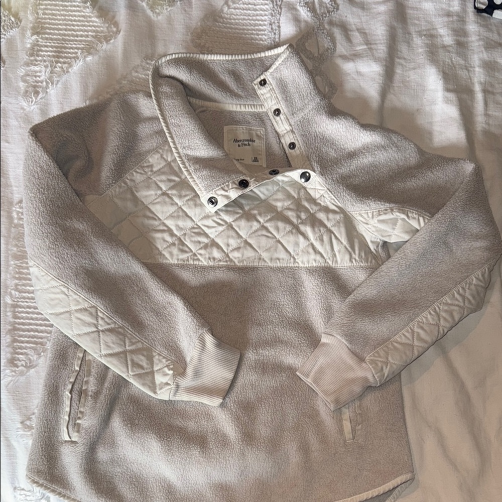 Abercrombie & Fitch XS Cream asymmetrical Cowl Neck Sweater